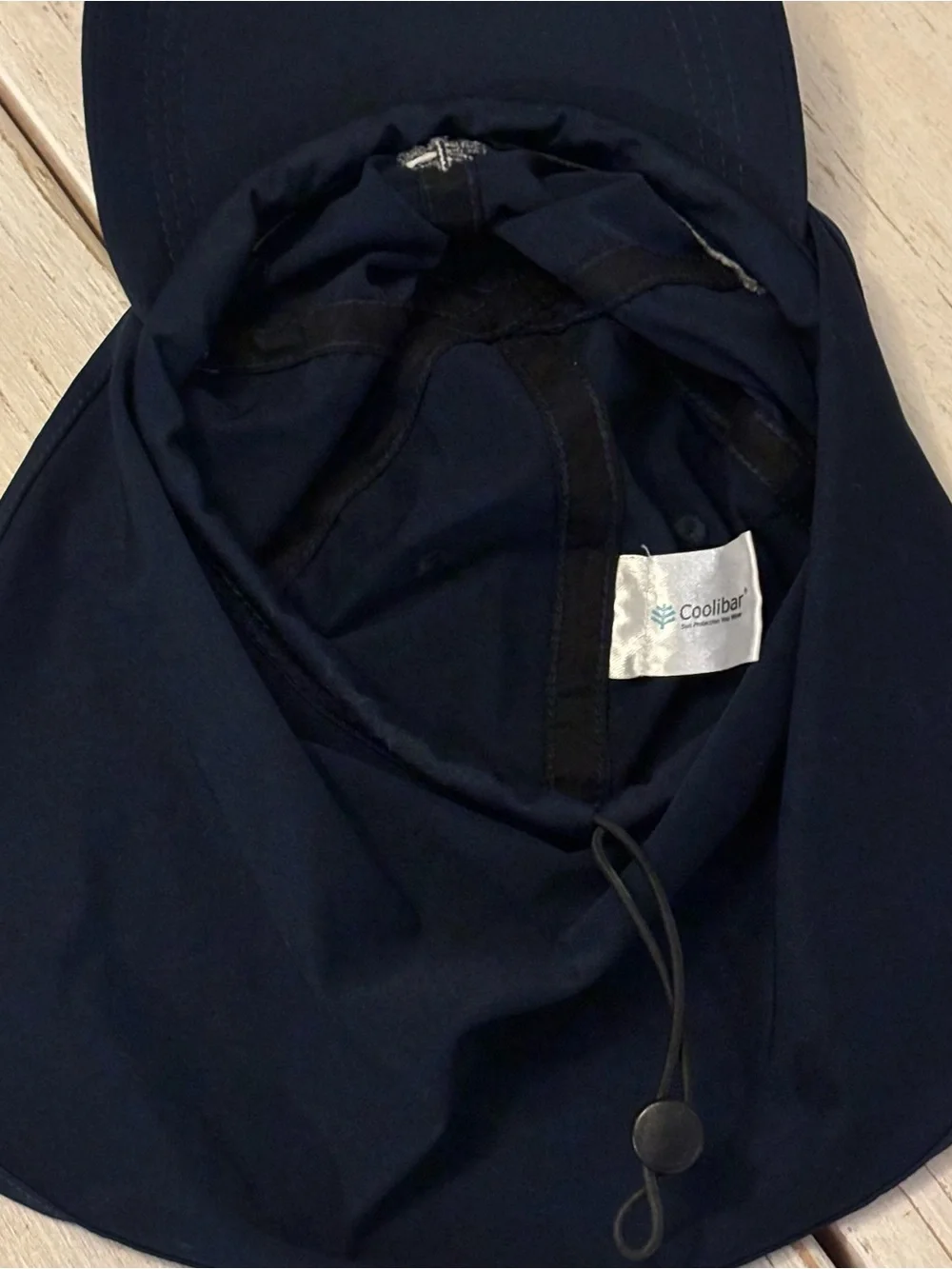 Coolibar Kids Surfs Up All Sport Hat Neck Drape Navy Blue S/M UPF 50+